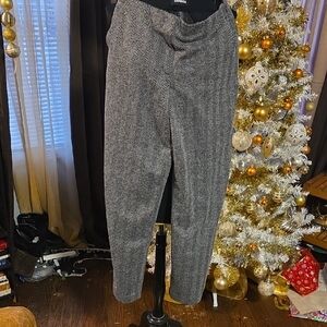 Express Black and Gray Herringbone Pants